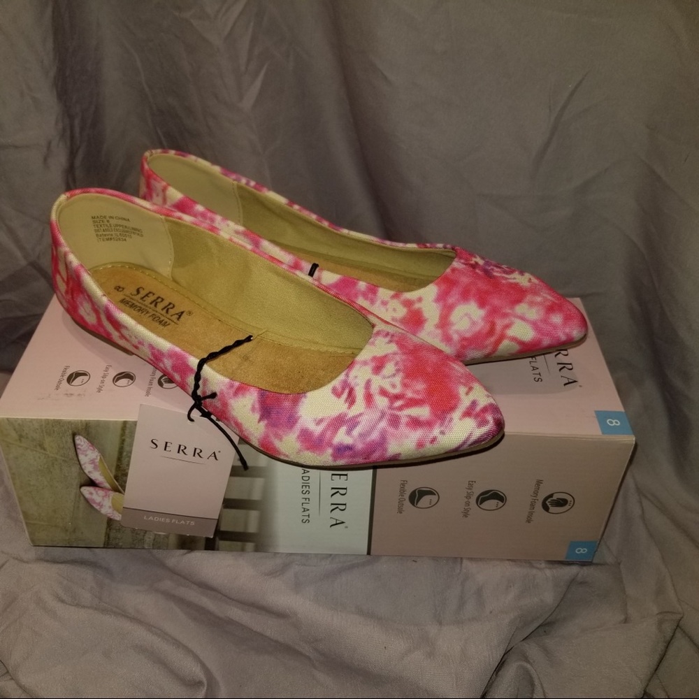 Pink Floral Flats From SERRA